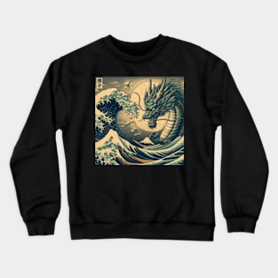 Shenron on the great wave Crewneck Sweatshirt